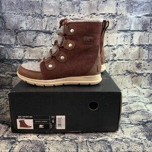 Sorel Women's Explorer Joan Size 6 Boot Redwood Felt NL3423-628 Waterproof
